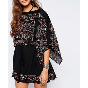 Free People Sheer Batiste Frida Embroidered Dress Small